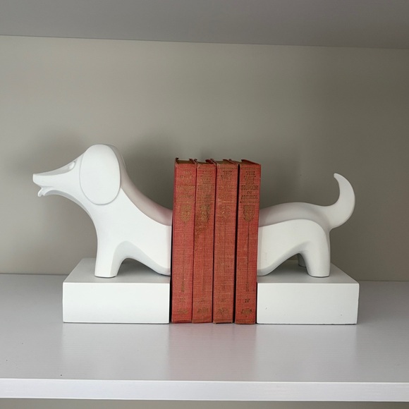 Jonathan Adler Other - Jonathan Adler Dachshund Bookends – White Resin – Vintage